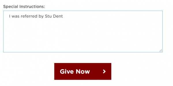 screenshot of UChicago SCG giving form with 